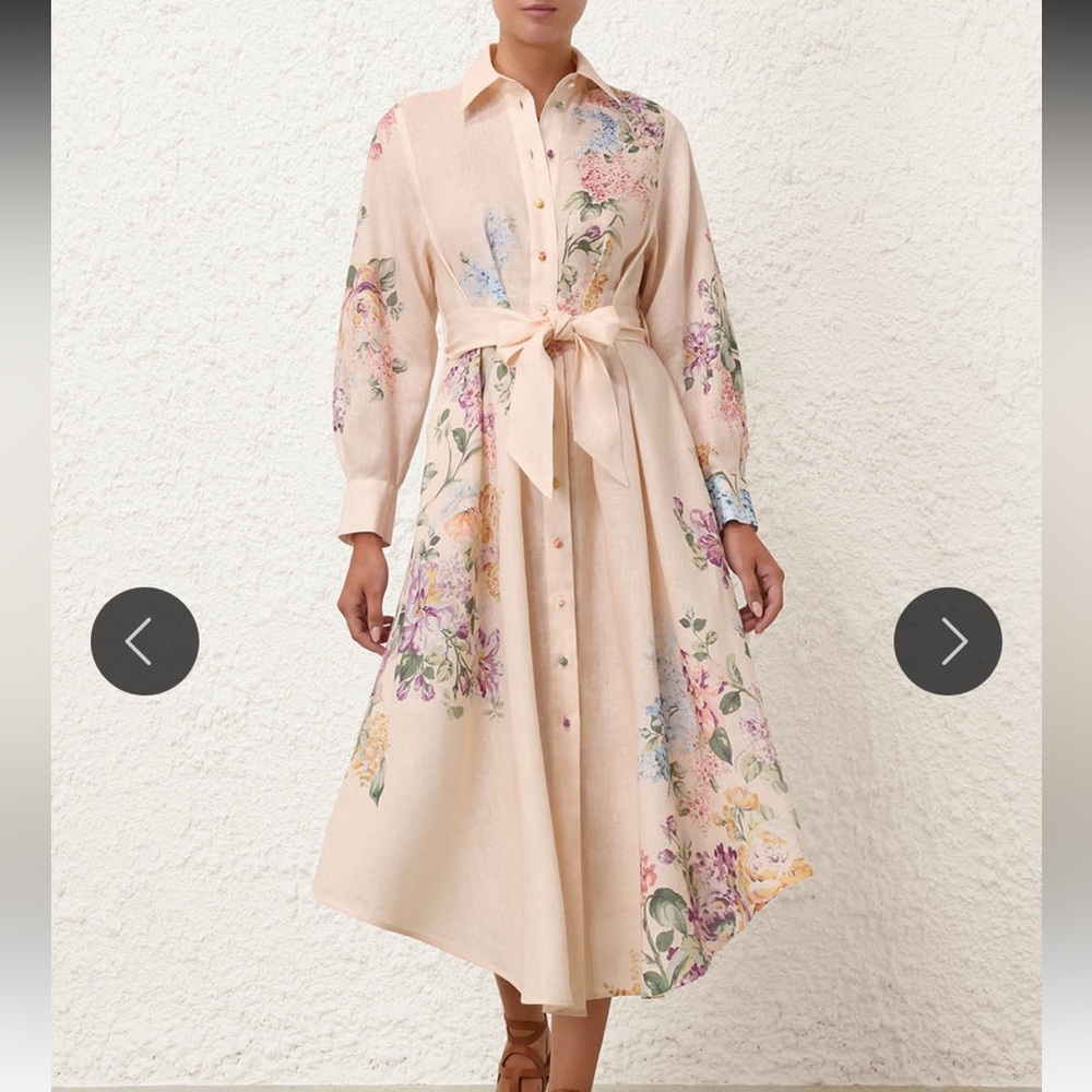 Zimmermann HALLIDAY TUCKED SHIRT DRESS, size 2, NWT, 100% linen - Picture 5 of 14